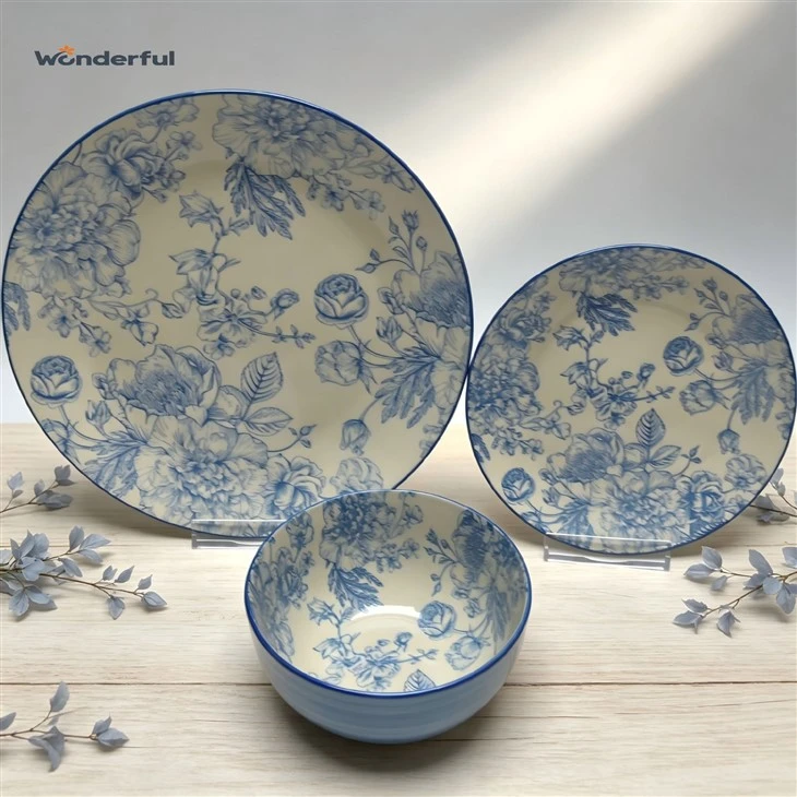 Blue Floral Sketch Dinnerware Set suppliers